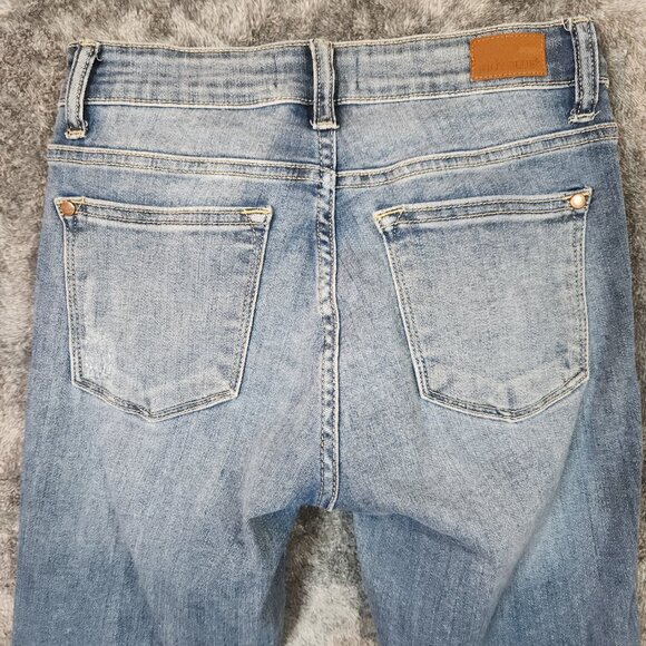 Judy Blue Jeans Womens 3 26 Blue Skinny Camo Ripped Distress Stretch Denim EUC - Picture 7 of 12